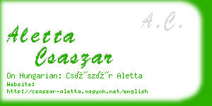 aletta csaszar business card
